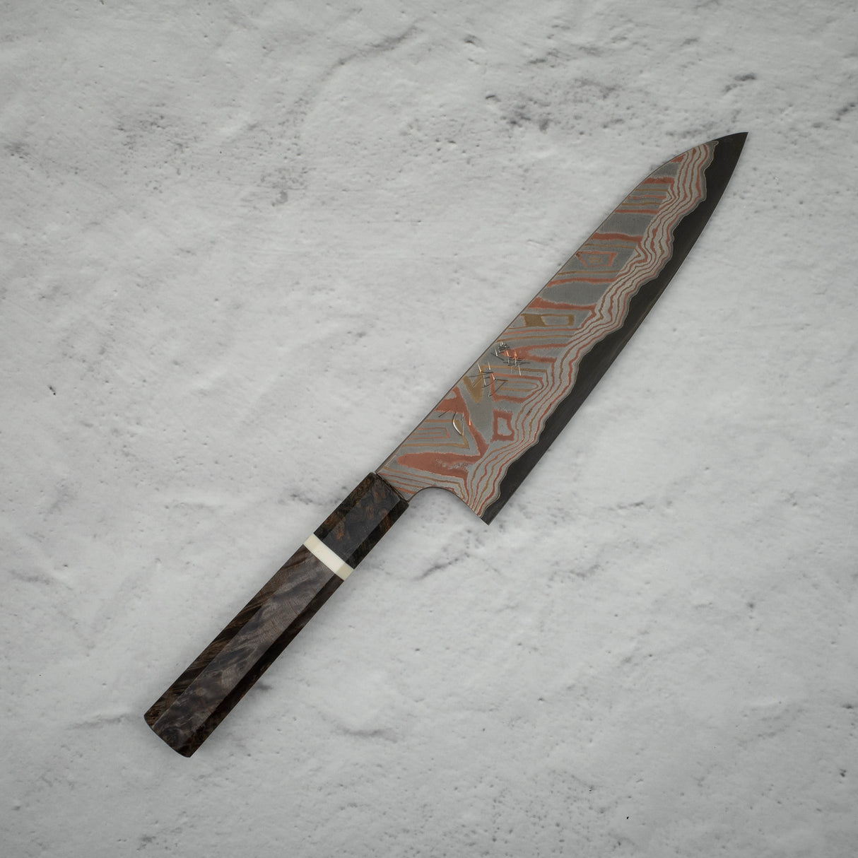 Hatsukokoro x Nigara Irodori Blue 2 Rainbow Damascus Gyuto 210mm