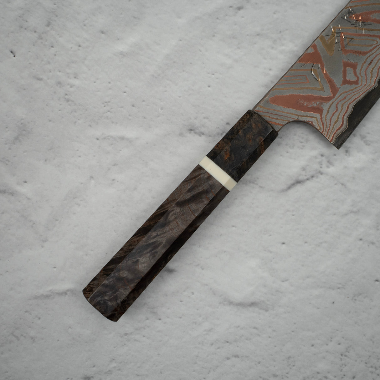 Hatsukokoro x Nigara Irodori Blue 2 Rainbow Damascus Gyuto 210mm