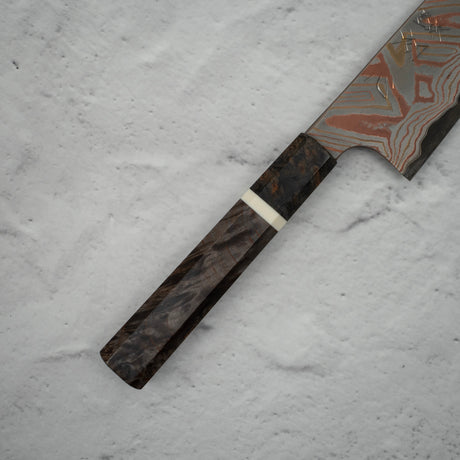 Hatsukokoro x Nigara Irodori Blue 2 Rainbow Damascus Gyuto 210mm