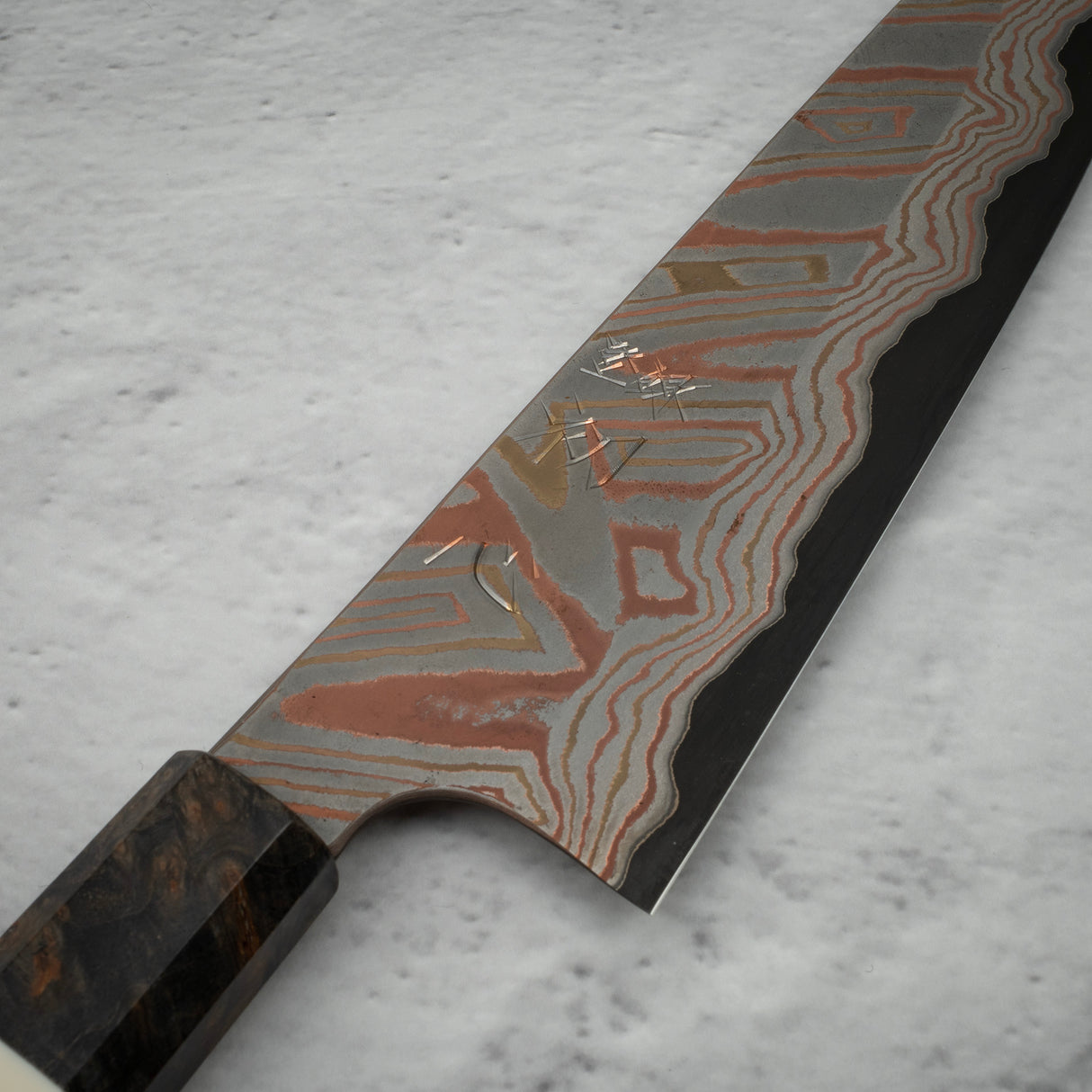 Hatsukokoro x Nigara Irodori Blue 2 Rainbow Damascus Gyuto 210mm