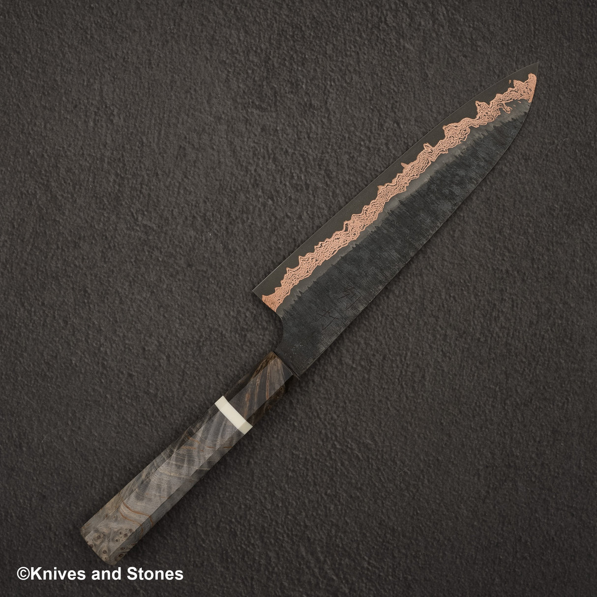 Hatsukokoro x Nigara Yorokobi SLD Copper Tsuchime Damascus Gyuto 210mm with Saya