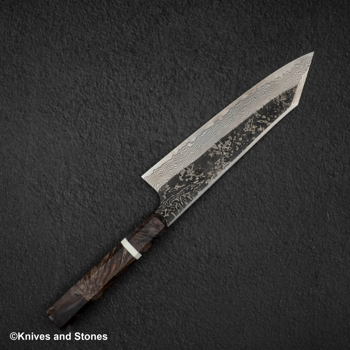 Hatsukokoro x Nigara Yorokobi Special SLD Kurouchi Damascus K tip Gyuto 210mm Birch Handle