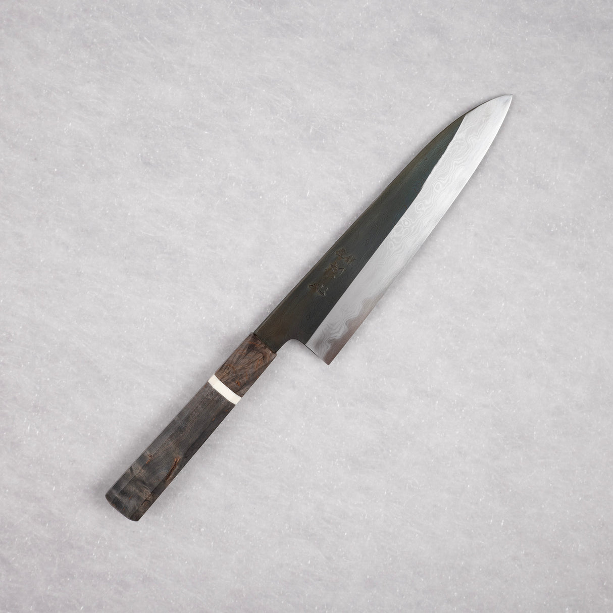 Hatsukokoro x Satoshi Nakagawa Blue 1 Etched Black Damascus Gyuto 210mm