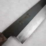 Hatsukokoro x Satoshi Nakagawa Blue 1 Etched Black Damascus Gyuto 210mm