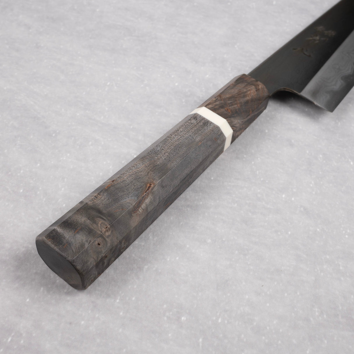Hatsukokoro x Satoshi Nakagawa Blue 1 Etched Black Damascus Gyuto 210mm