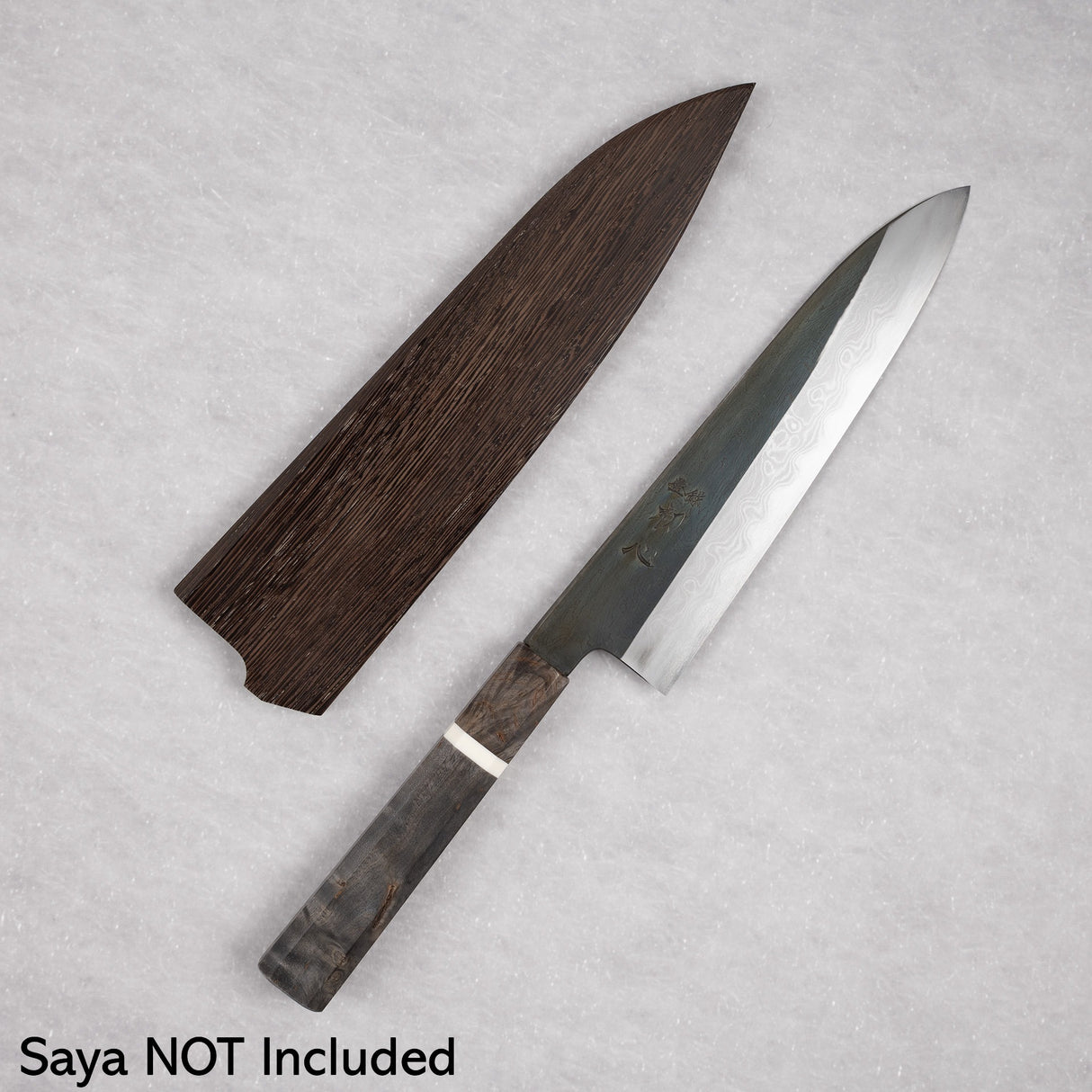 Hatsukokoro x Satoshi Nakagawa Blue 1 Etched Black Damascus Gyuto 210mm