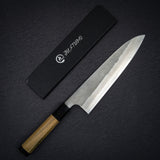 Hatsukokoro x Yoshikane SKD Nashiji Gyuto 210mm Extra Tall, Argetine Lignum Handle