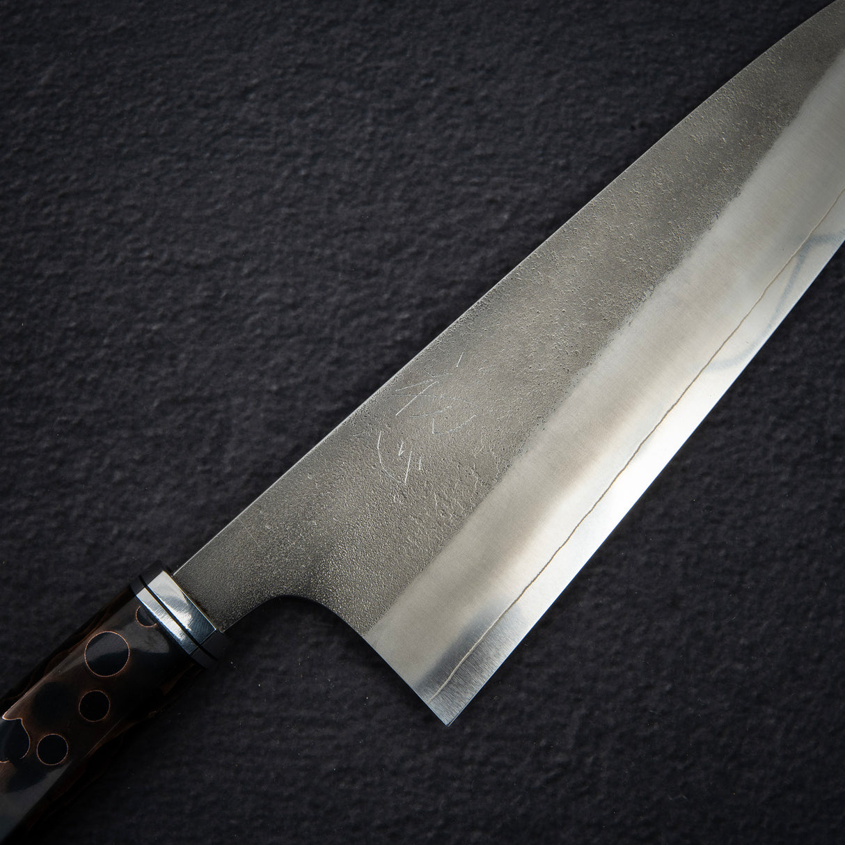 Hatsukokoro x Yoshikane SKD Nashiji Gyuto 210mm Extra Tall, Copper Mesh Handle