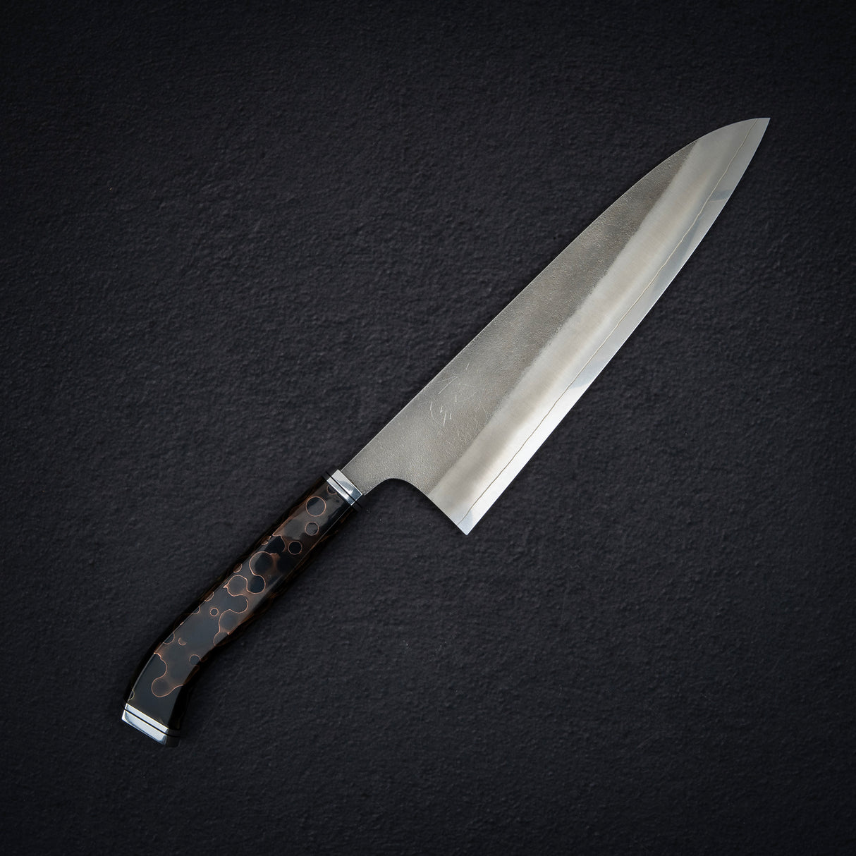 Hatsukokoro x Yoshikane SKD Nashiji Gyuto 210mm Extra Tall, Copper Mesh Handle