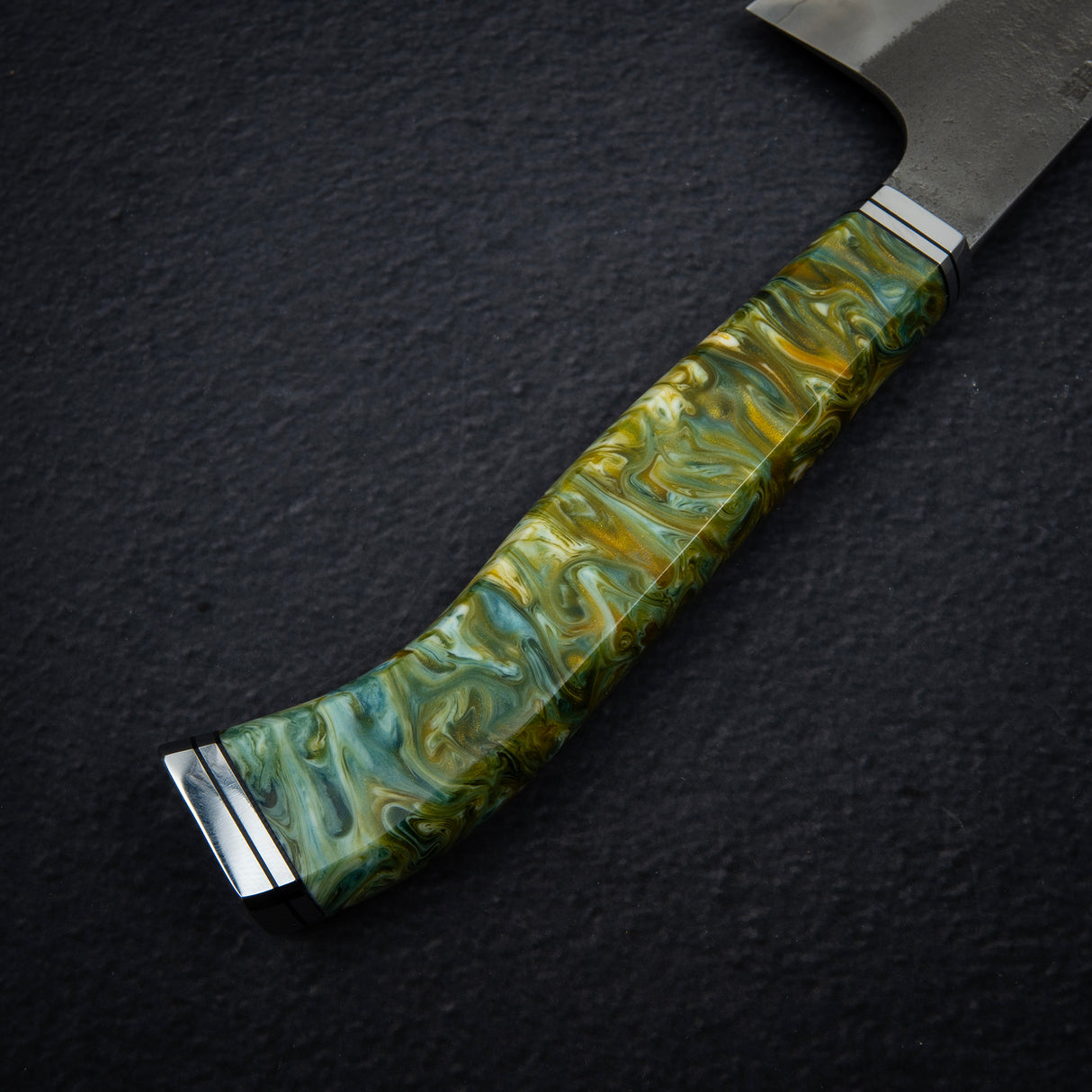 Hatsukokoro x Yoshikane SKD Nashiji Gyuto 210mm Extra Tall, Cosmic Swirl Handle