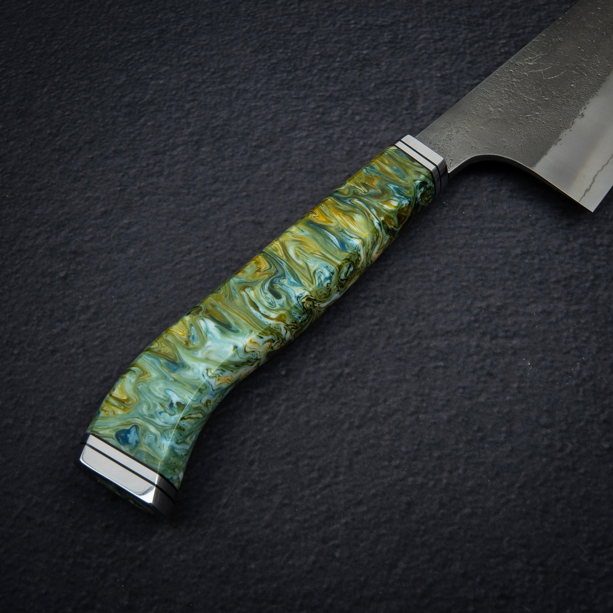 Hatsukokoro x Yoshikane SKD Nashiji Gyuto 210mm Extra Tall, Cosmic Swirl Handle