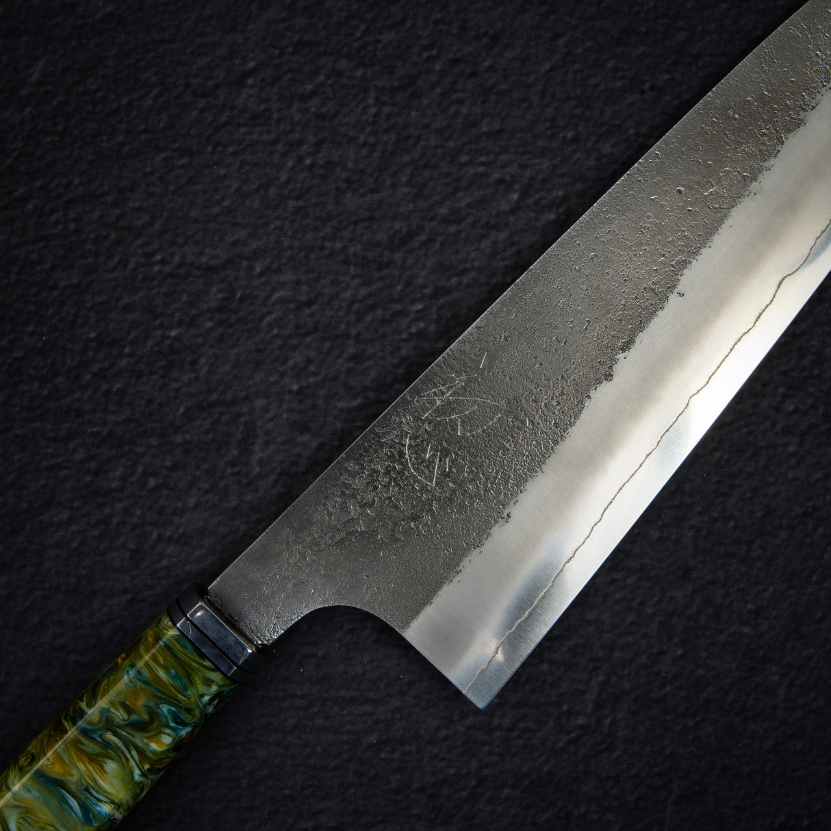 Hatsukokoro x Yoshikane SKD Nashiji Gyuto 210mm Extra Tall, Cosmic Swirl Handle