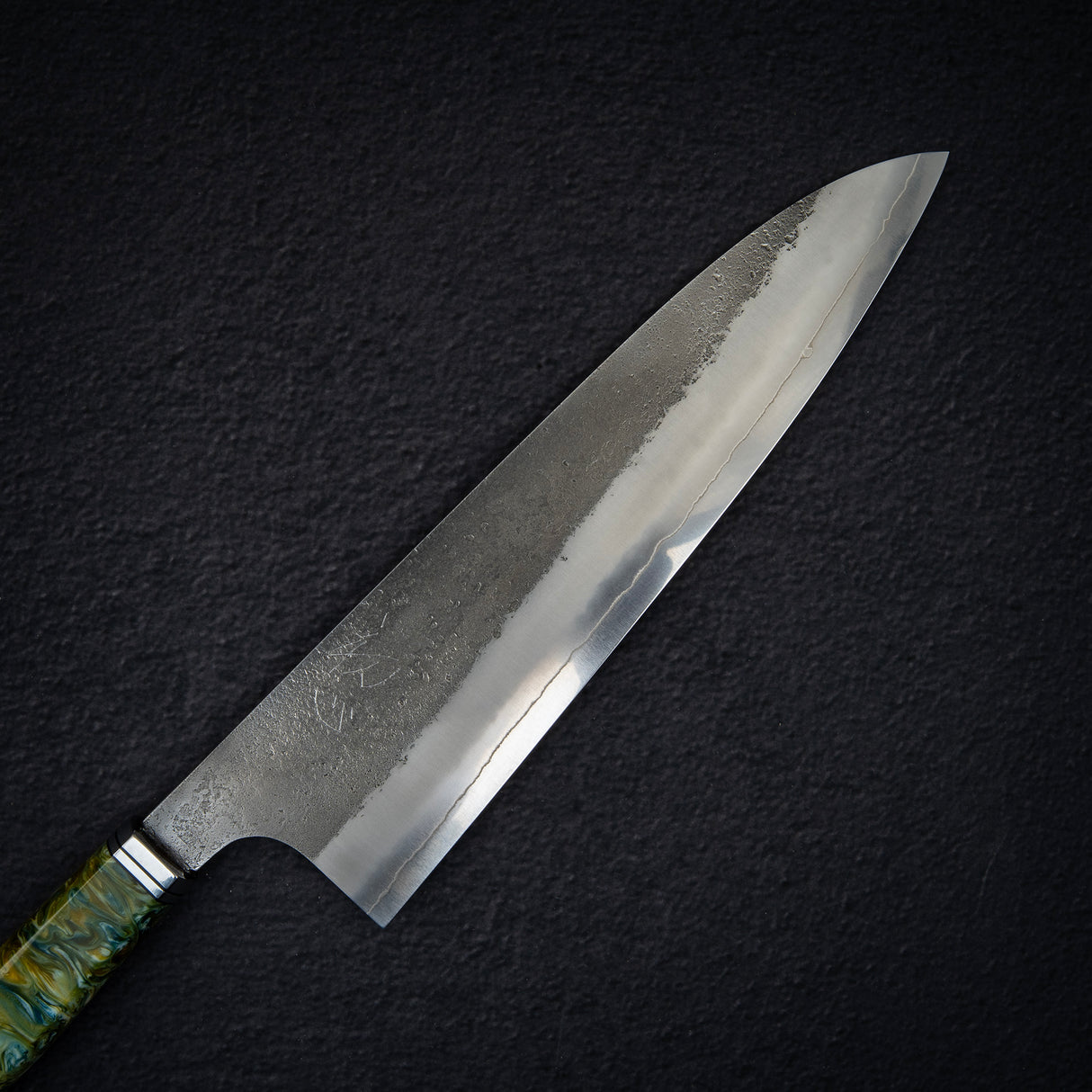 Hatsukokoro x Yoshikane SKD Nashiji Gyuto 210mm Extra Tall, Cosmic Swirl Handle
