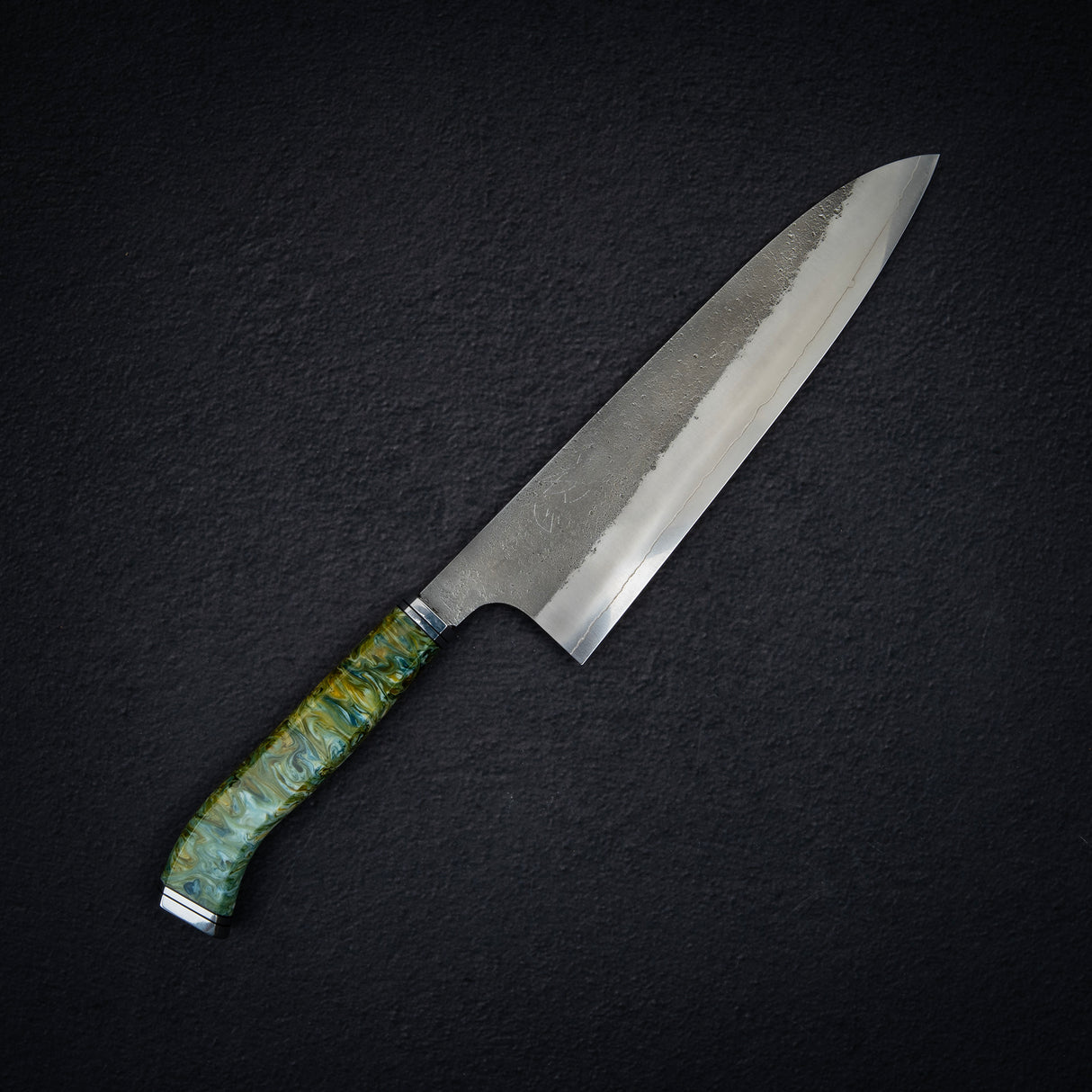 Hatsukokoro x Yoshikane SKD Nashiji Gyuto 210mm Extra Tall, Cosmic Swirl Handle