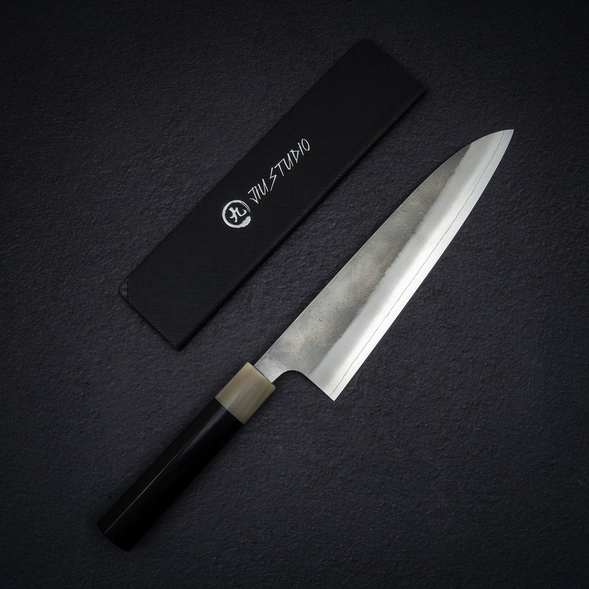 Hatsukokoro x Yoshikane SKD Nashiji Gyuto 210mm Extra Tall, Heart-shaped Ebony Handle
