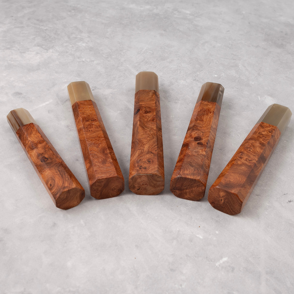 K&S Octagonal Amboyna Burl Handle with Blonde/Marble Ferrule