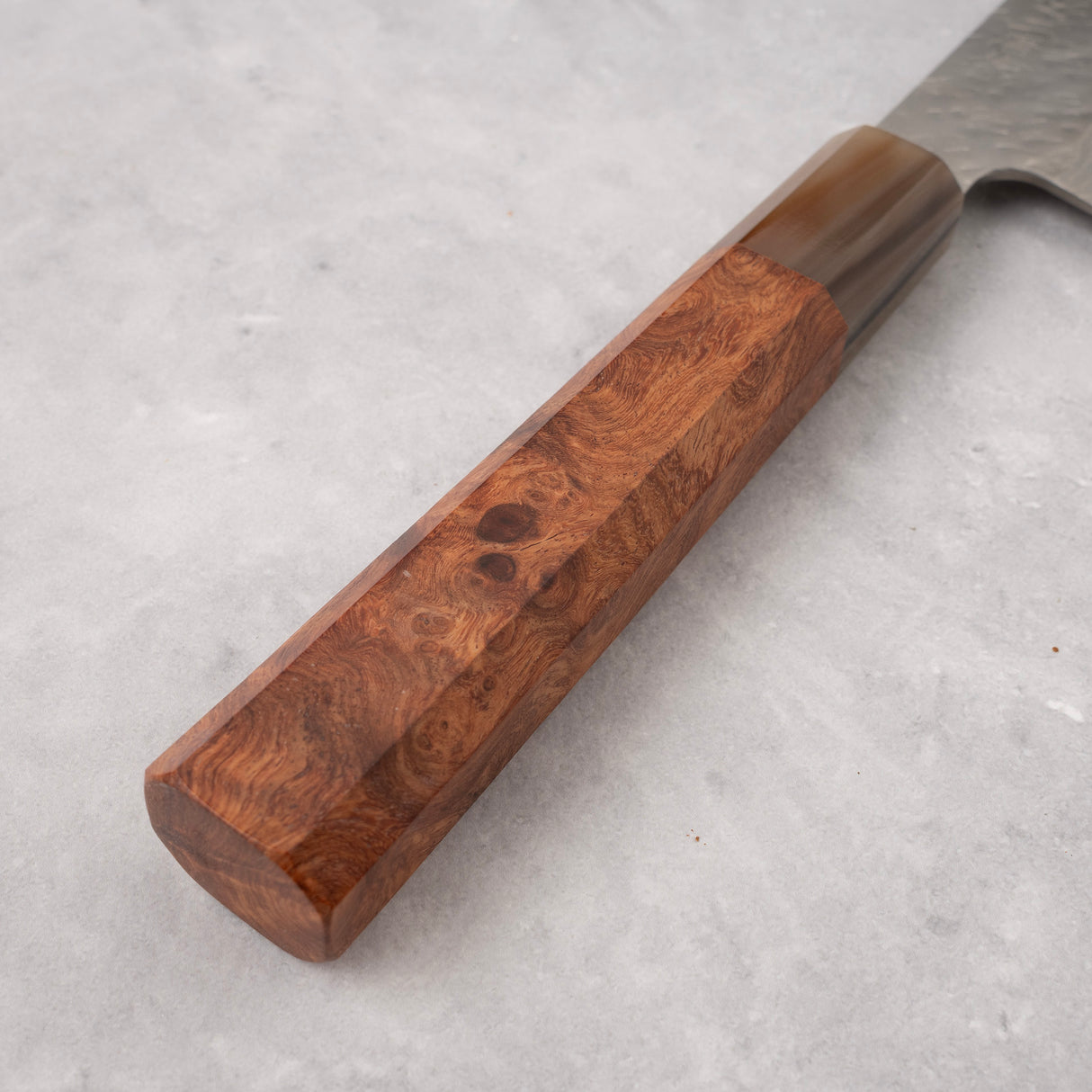 K&S Octagonal Amboyna Burl Handle with Blonde/Marble Ferrule