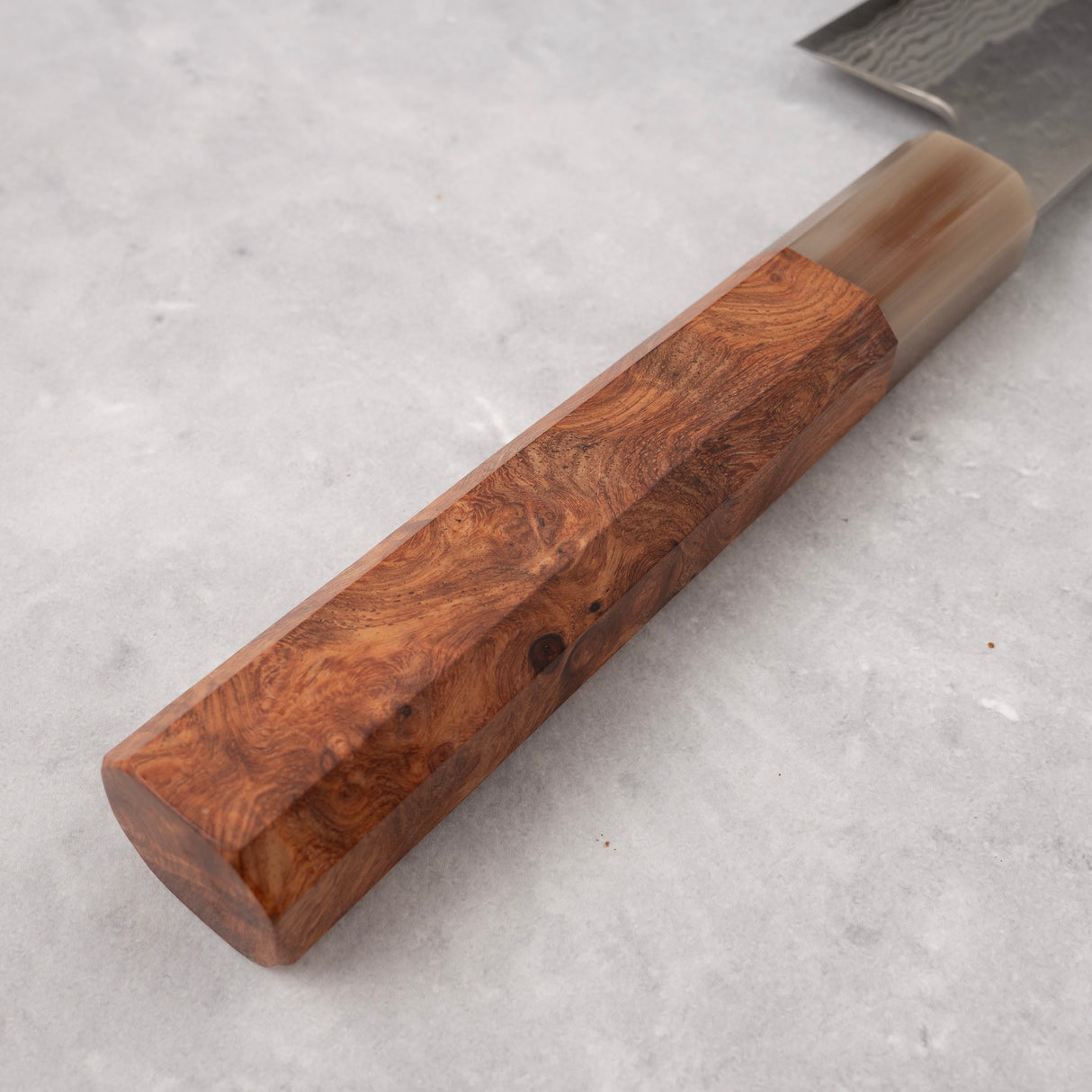 K&S Octagonal Amboyna Burl Handle with Blonde/Marble Ferrule