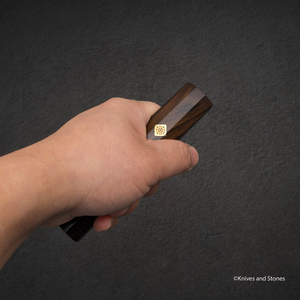 K&S Special Handle: Octagonal Ebony Handle with Square Mosaic Pin