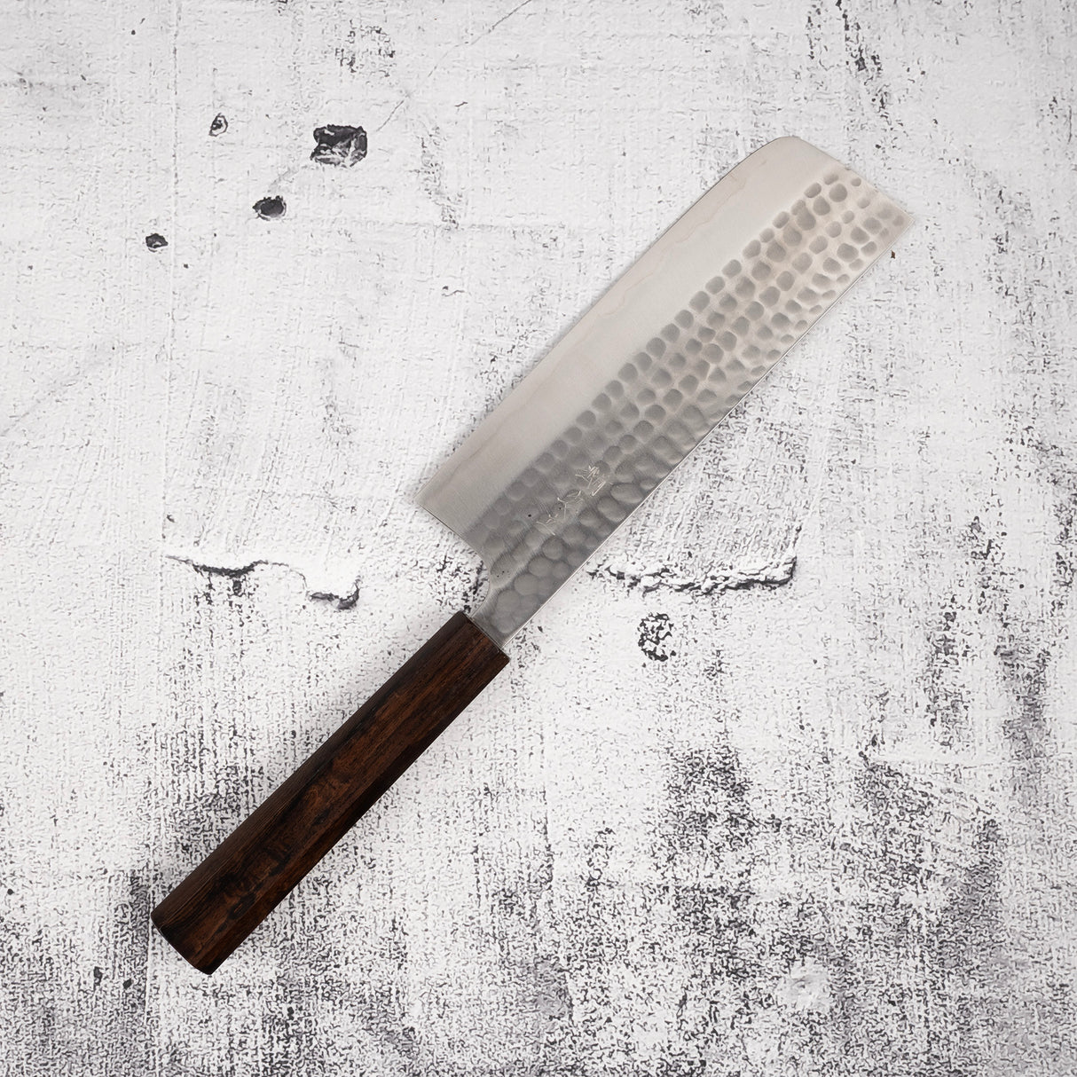 Katsushige Anryu Blue 2 Tsuchime Nakiri 170mm Stainless Clad Ebony Handle