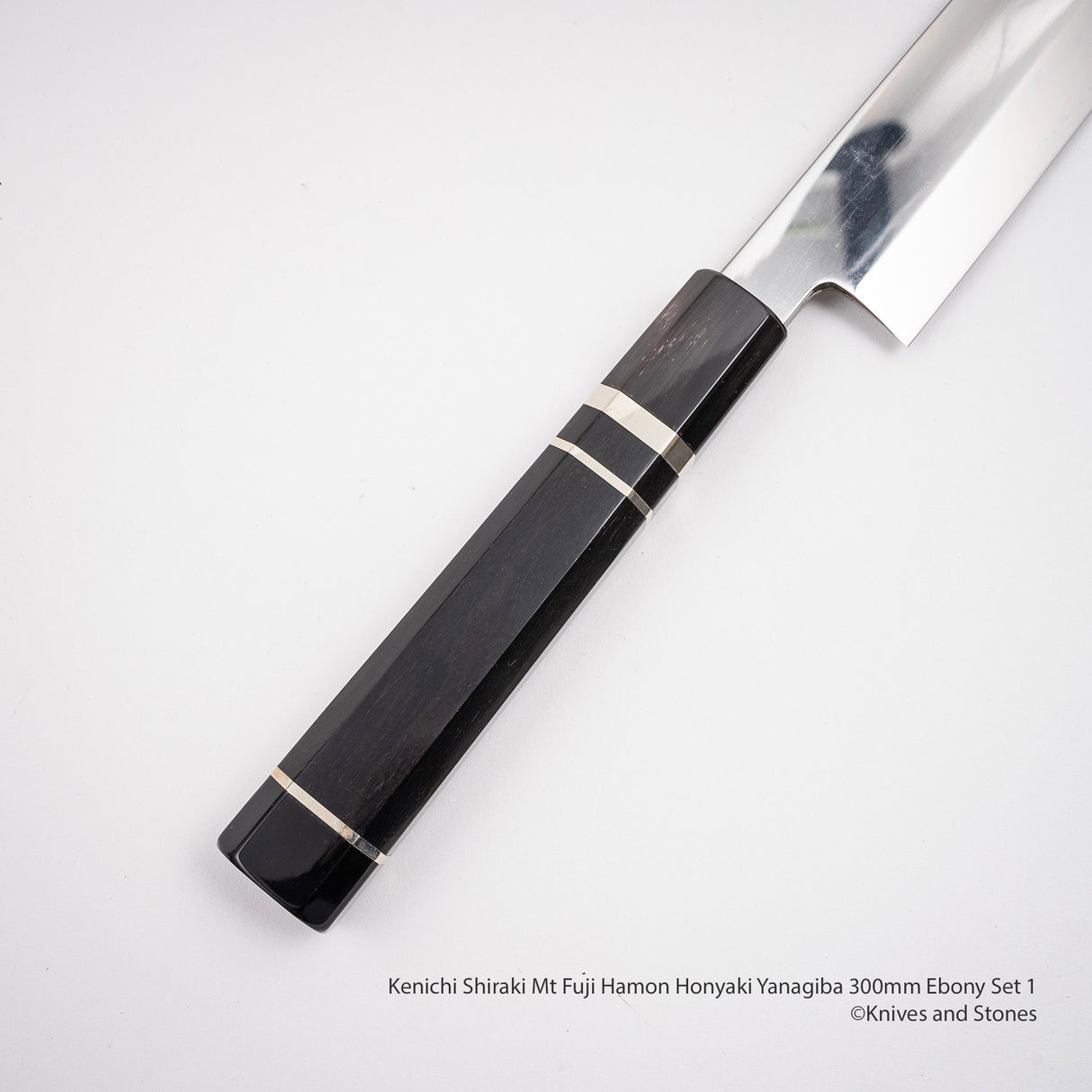 Kenichi Shiraki Mt. Fuji Hamon Honyaki Yanaigba 300mm Ebony Set 1