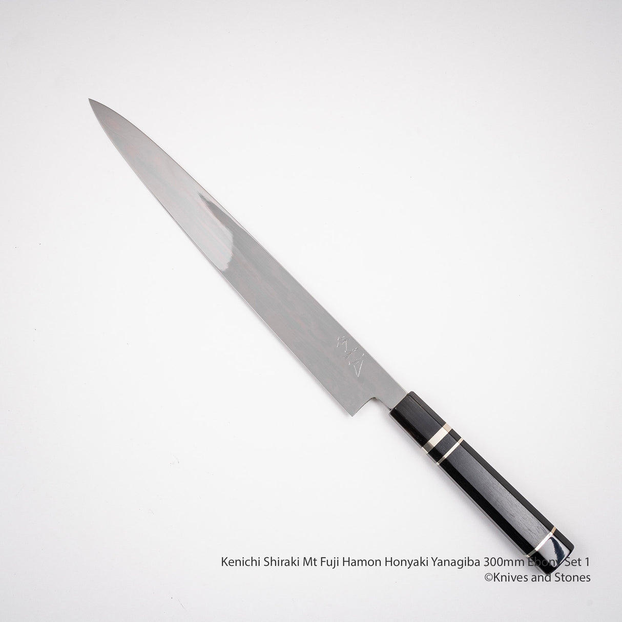 Kenichi Shiraki Mt. Fuji Hamon Honyaki Yanaigba 300mm Ebony Set 1