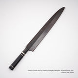 Kenichi Shiraki Mt. Fuji Hamon Honyaki Yanaigba 300mm Ebony Set 1