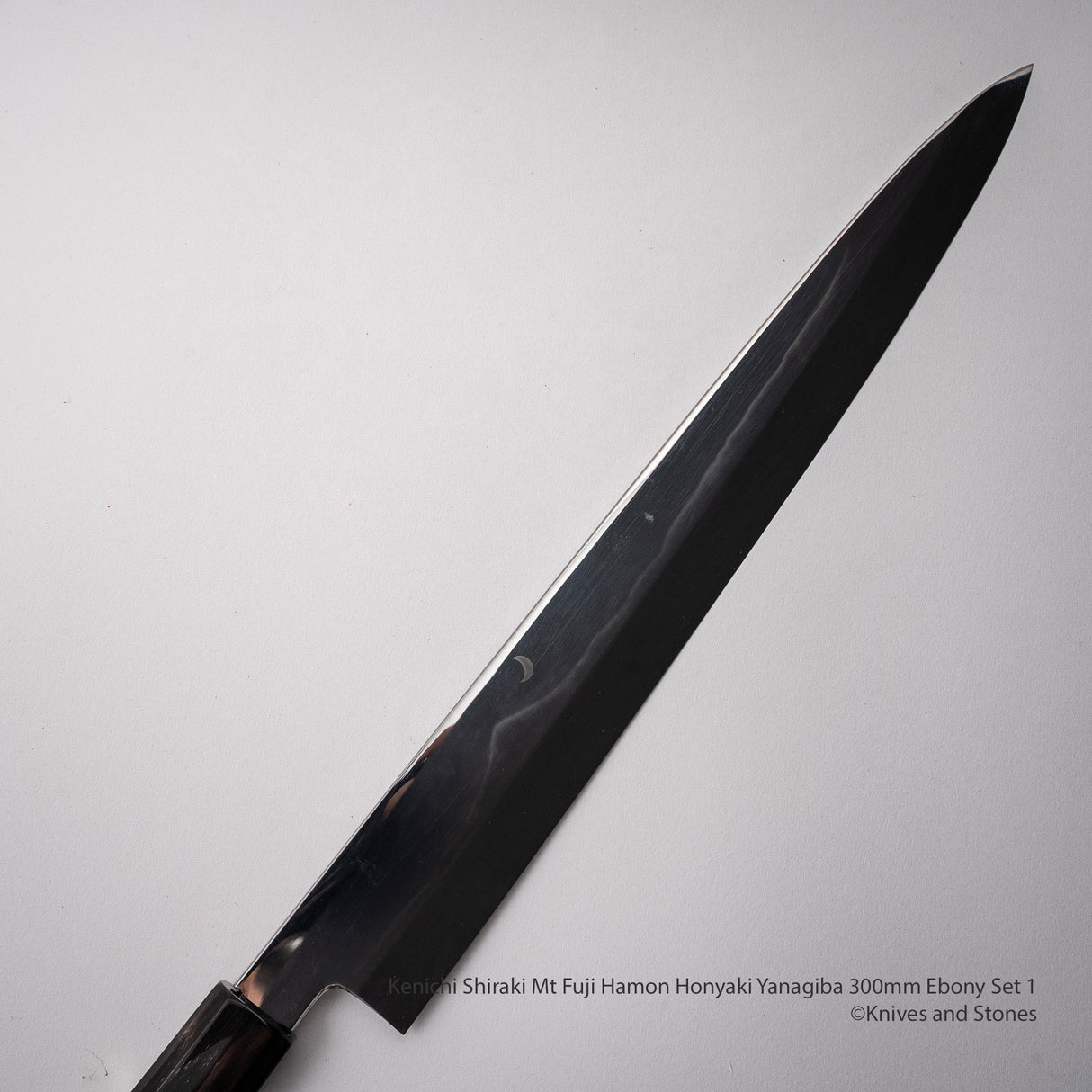 Kenichi Shiraki Mt. Fuji Hamon Honyaki Yanaigba 300mm Ebony Set 1