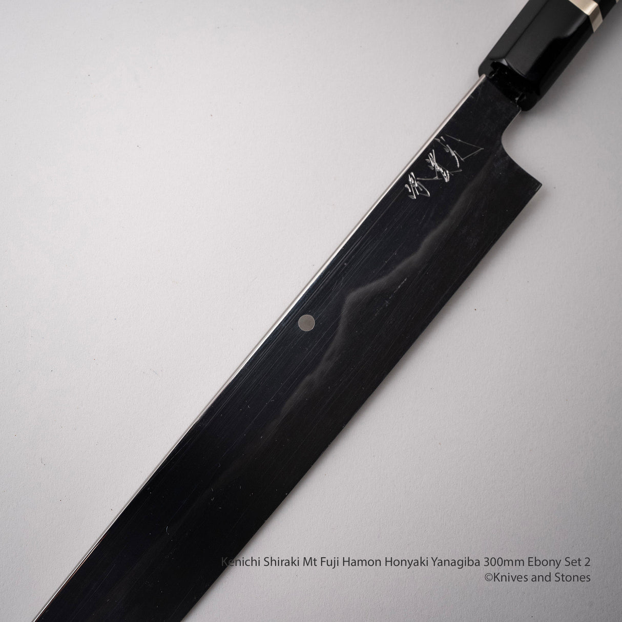 Kenichi Shiraki Mt. Fuji Hamon Honyaki Yanaigba 300mm Ebony Set 2