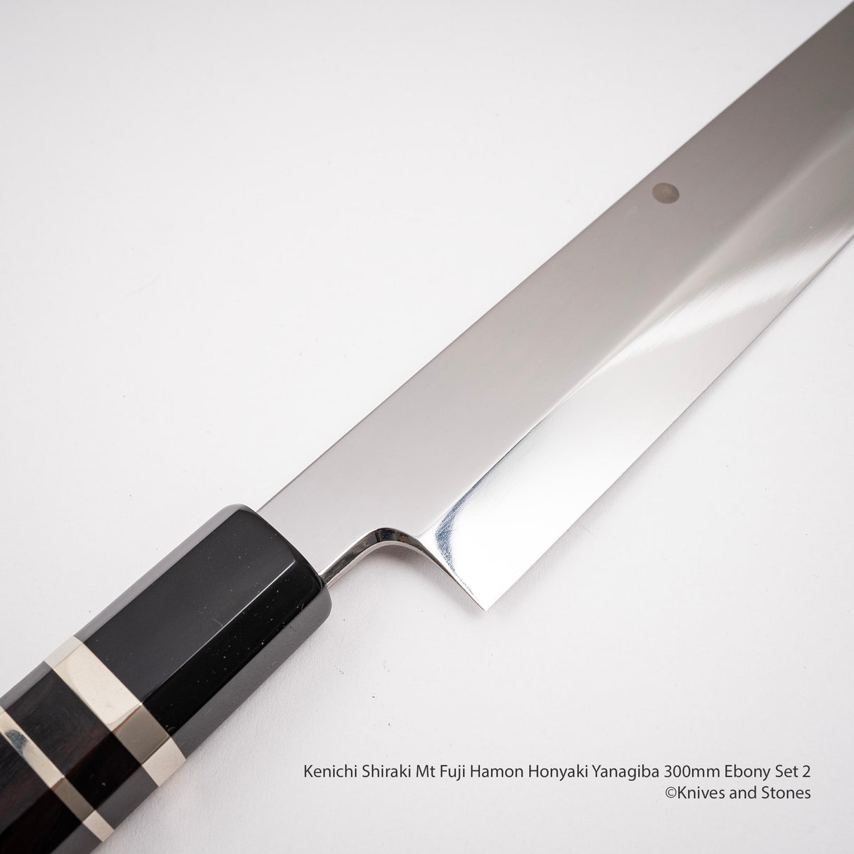 Kenichi Shiraki Mt. Fuji Hamon Honyaki Yanaigba 300mm Ebony Set 2