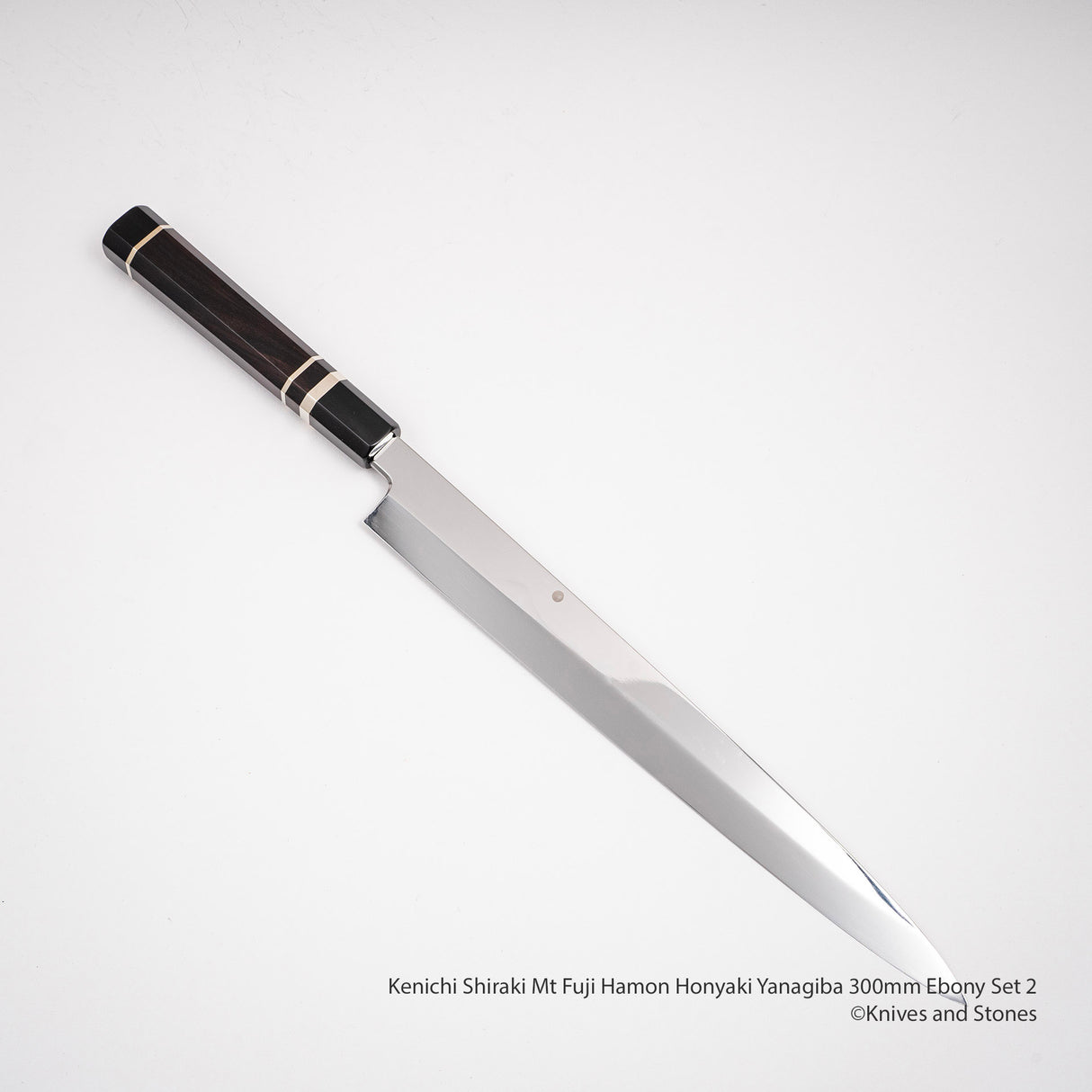 Kenichi Shiraki Mt. Fuji Hamon Honyaki Yanaigba 300mm Ebony Set 2