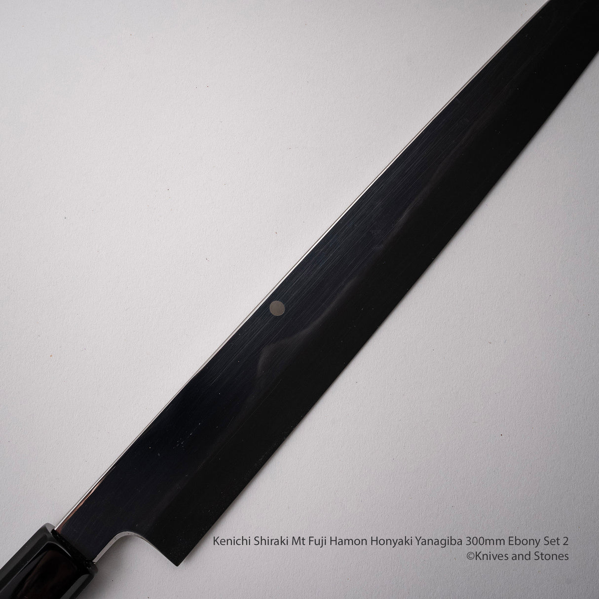 Kenichi Shiraki Mt. Fuji Hamon Honyaki Yanaigba 300mm Ebony Set 2