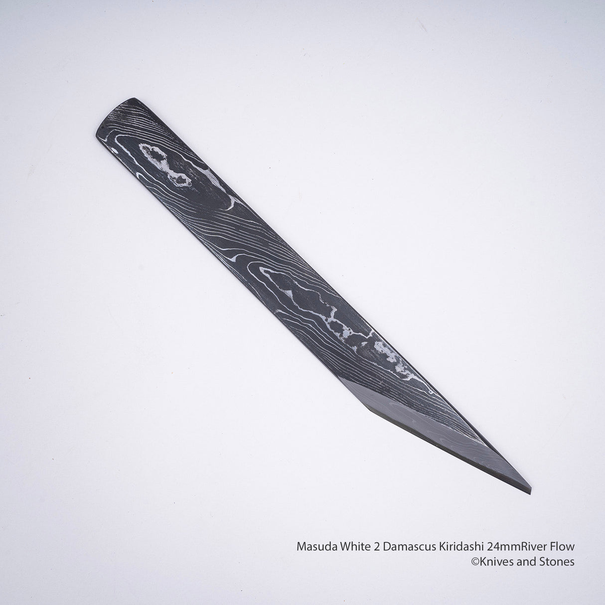 Masuda White 2 River Flow Damascus Kiridashi 24mm