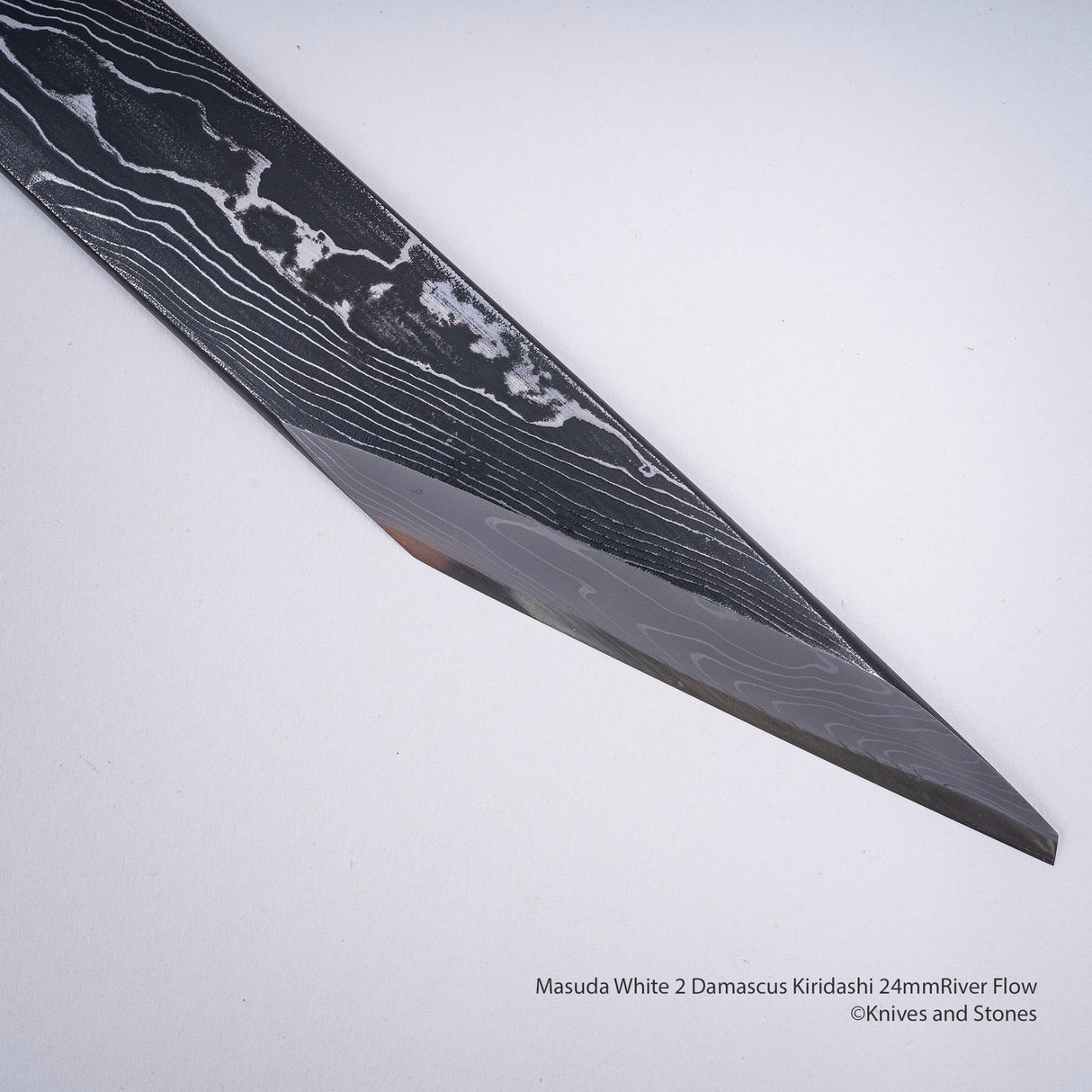 Masuda White 2 River Flow Damascus Kiridashi 24mm