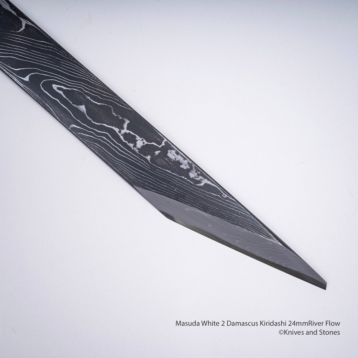 Masuda White 2 River Flow Damascus Kiridashi 24mm