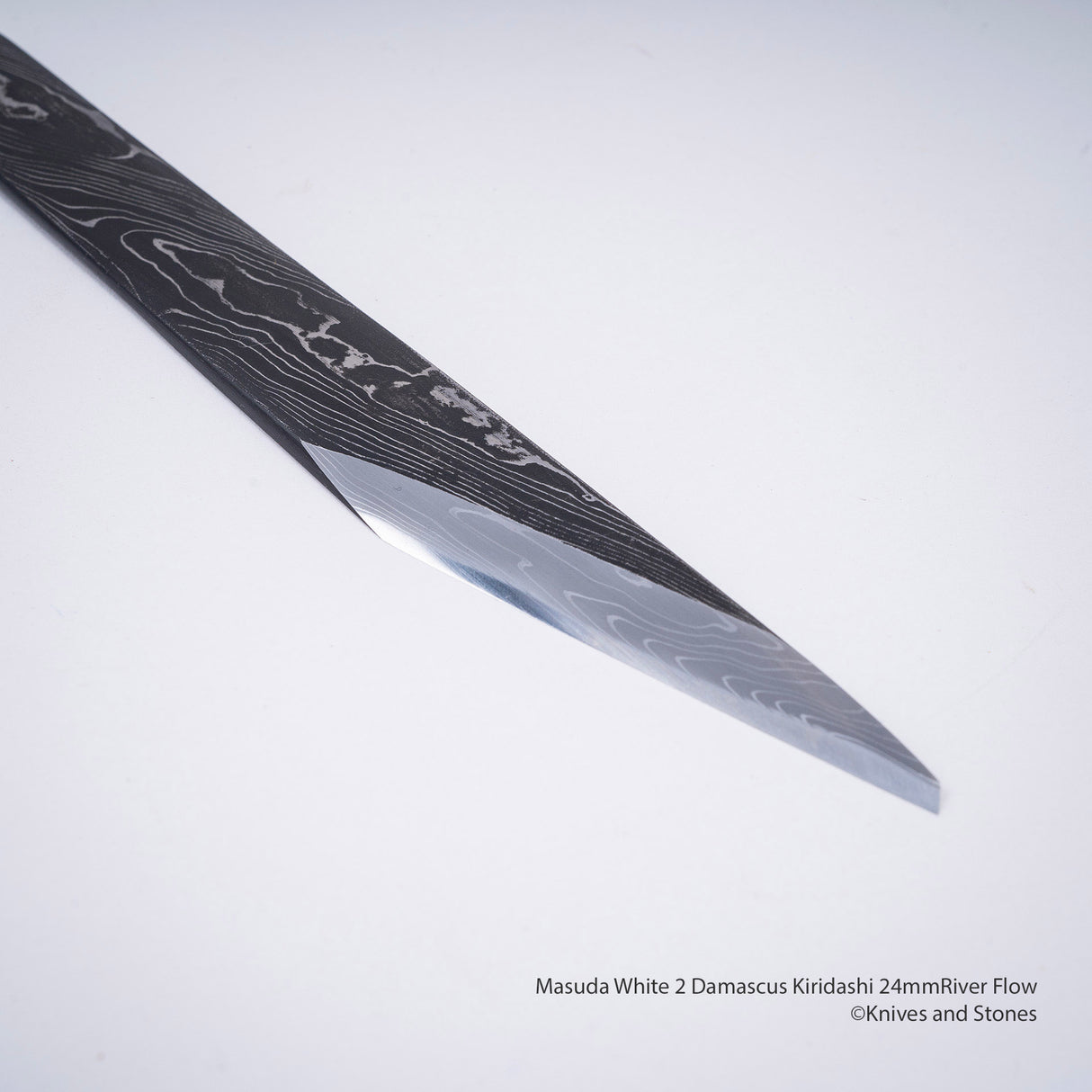 Masuda White 2 River Flow Damascus Kiridashi 24mm