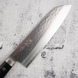 Masutani Kokuryu VG10 Damascus Tsuchime Santoku 170mm Western Handle