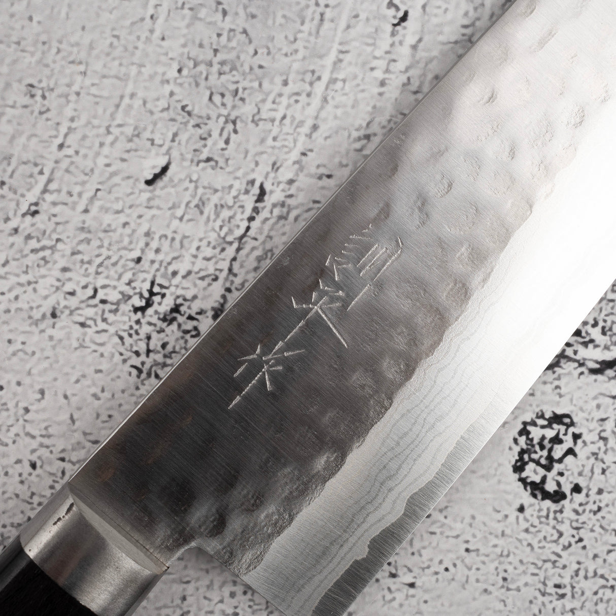 Masutani Kokuryu VG10 Damascus Tsuchime Santoku 170mm Western Handle