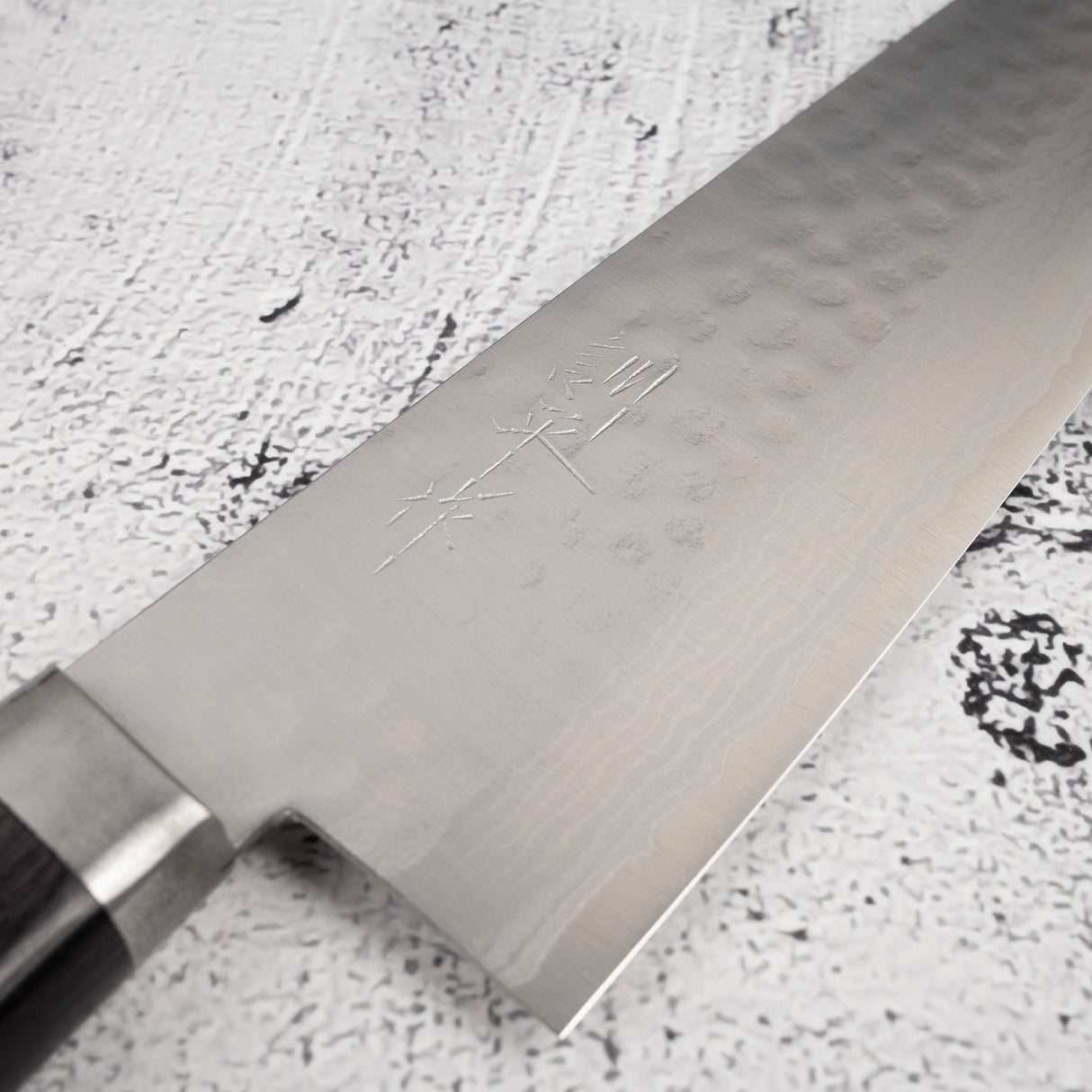Masutani Kokuryu VG10 Damascus Tsuchime Santoku 170mm Western Handle