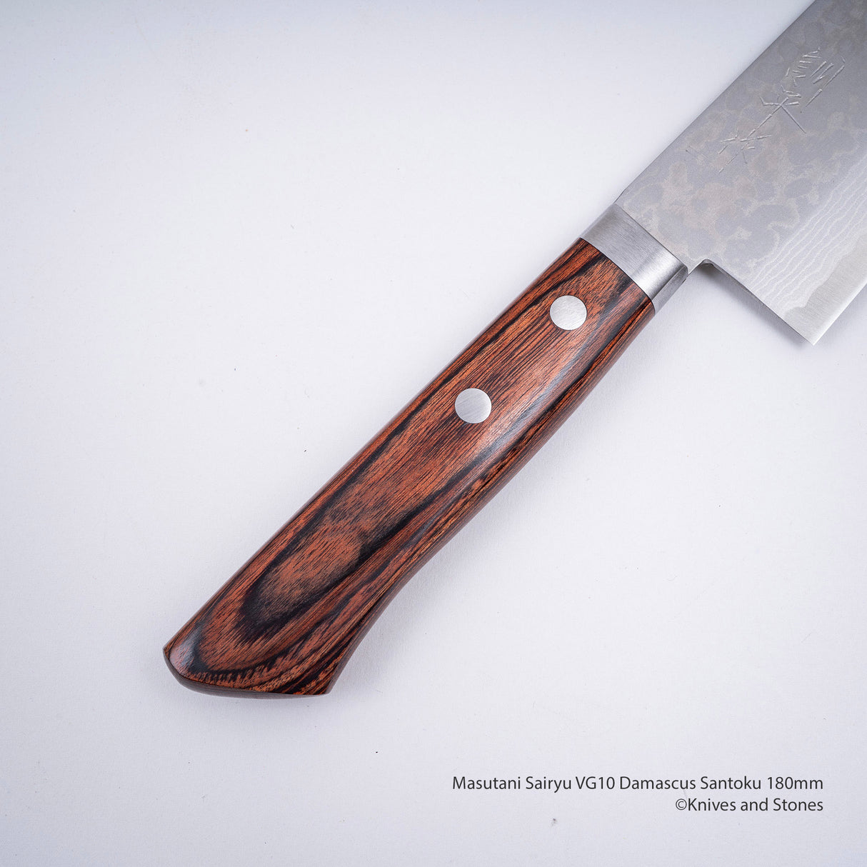Masutani Sairyu VG10 Damascus Santoku 170mm Western Handle