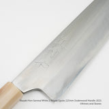 Mazaki Hon-Sanmai White 2 Gyuto 225mm Snakewood Handle 2023