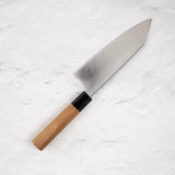Myojin Riki x Hatsukokoro Shirasagi  Blue 2 Kurouchi K-Tip Deba 180mm