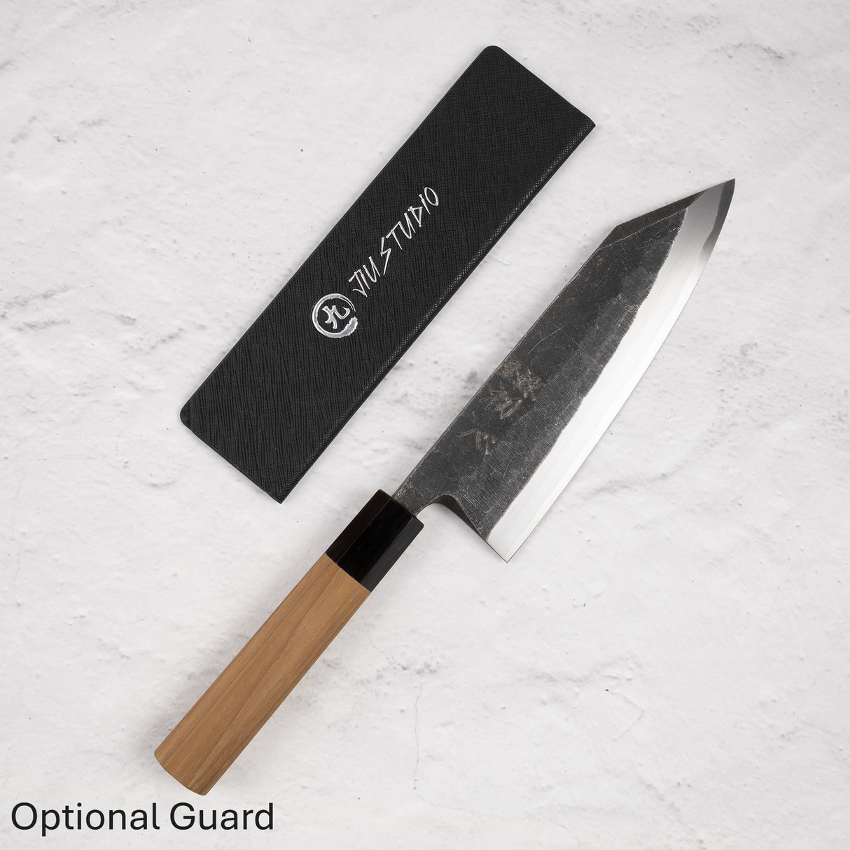 Myojin Riki x Hatsukokoro Shirasagi  Blue 2 Kurouchi K-Tip Deba 180mm