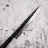 Nakagawa Blue 1 KU Damascus Sujihiki 240mm Etched Black Ebony by Hatsukokoro