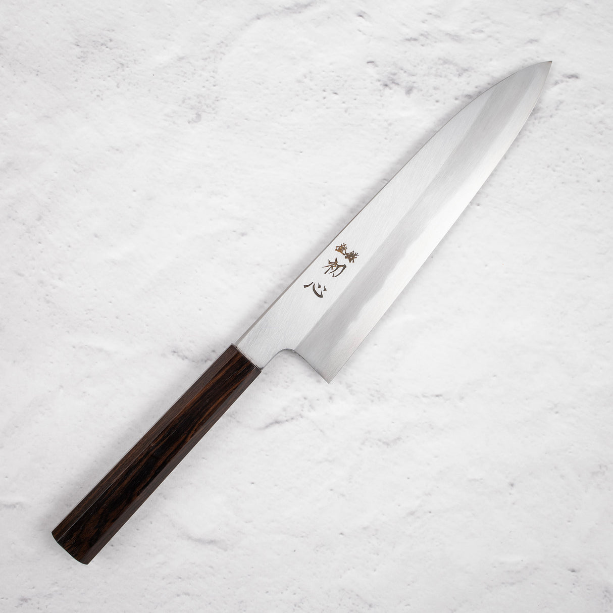 Nakagawa Blue1 Wide Bevel Kasumi Gyuto 210mm Ebony Handle