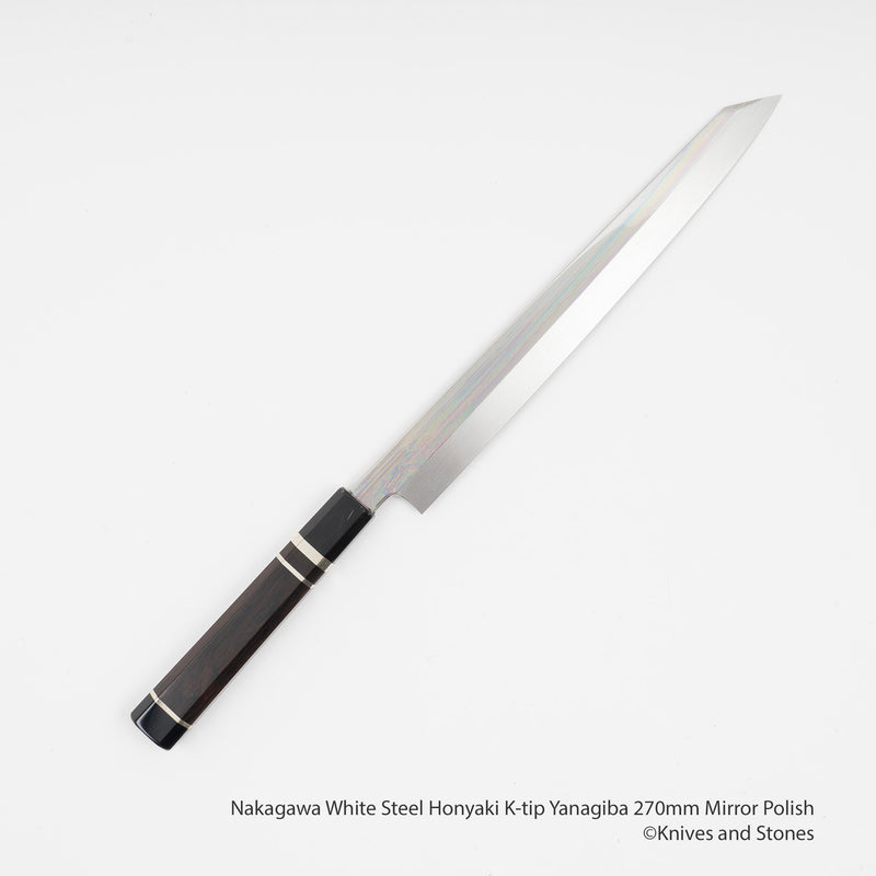 中川 白鋼 本燒 切付 柳刃 270mm 鏡面