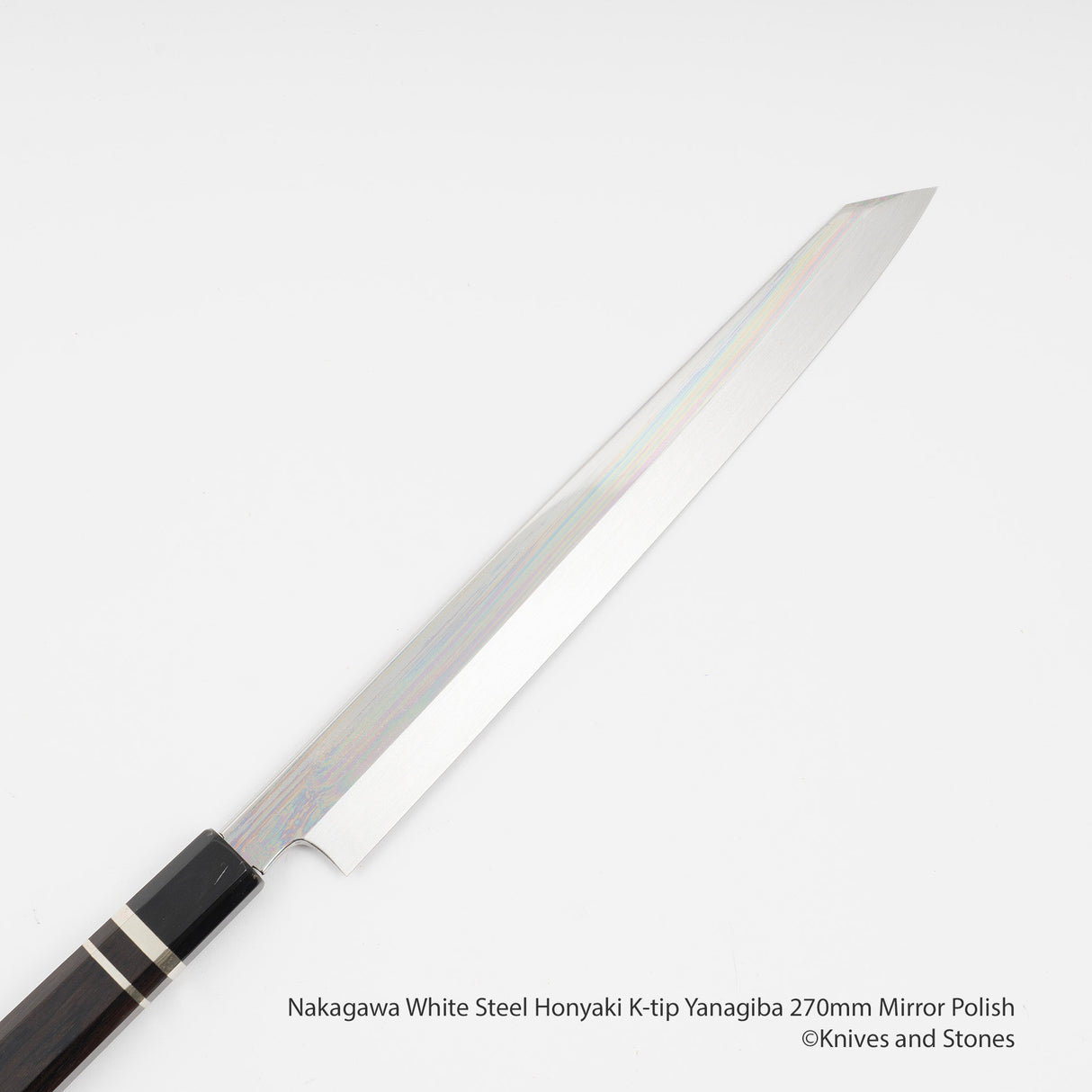 Nakagawa White Steel Honyaki K-tip Yanagiba 270mm Mirror Polish