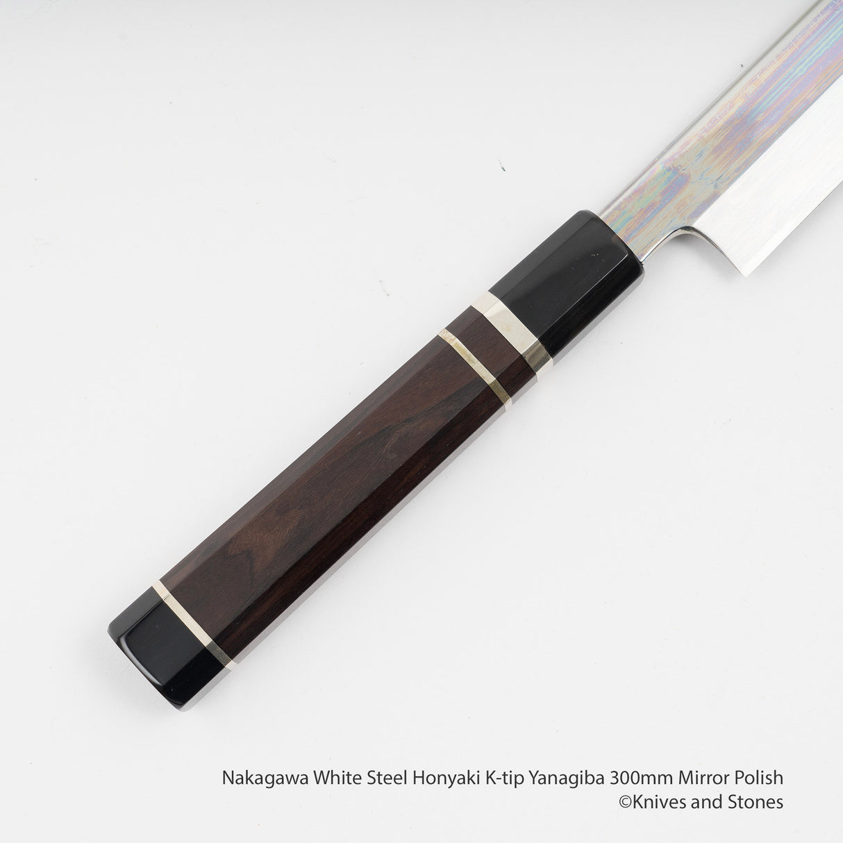 Nakagawa White Steel Honyaki K-tip Yanagiba 300mm Mirror Polish