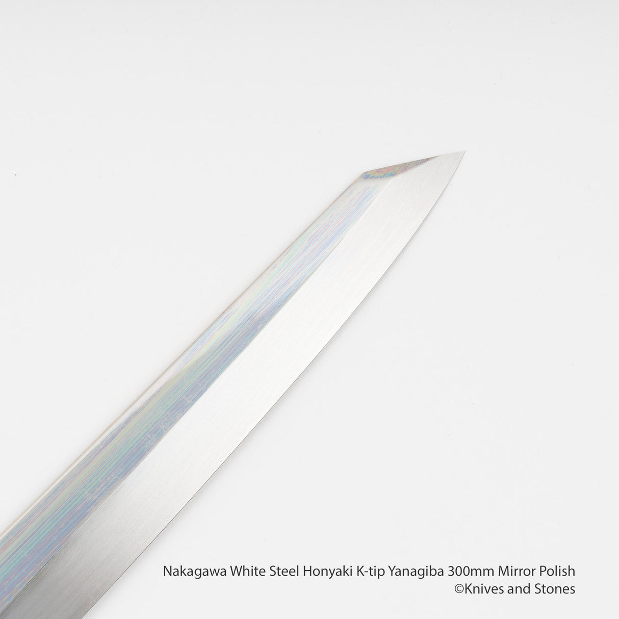 Nakagawa White Steel Honyaki K-tip Yanagiba 300mm Mirror Polish