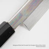 Nakagawa White Steel Honyaki K-tip Yanagiba 300mm Mirror Polish